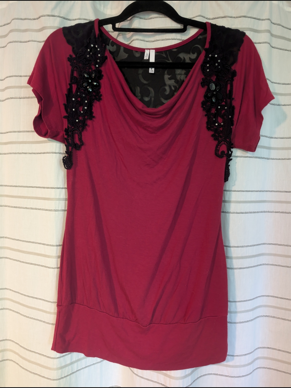 Women’s Embellished Scoop Neck Top